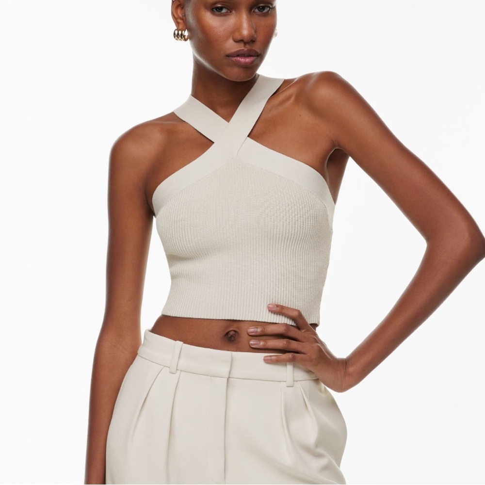 Aritzia Babaton Sculpt Knit Criss Cross Tank S